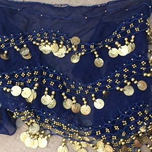 Blue belly dance belt